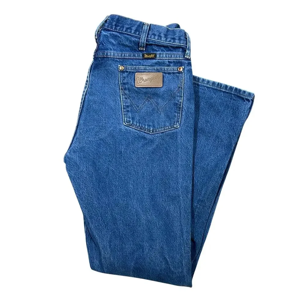 Vintage 90s Wrangler Cowboy Cut Jeans 34x32 13MWZ Western Denim USA Made Mens